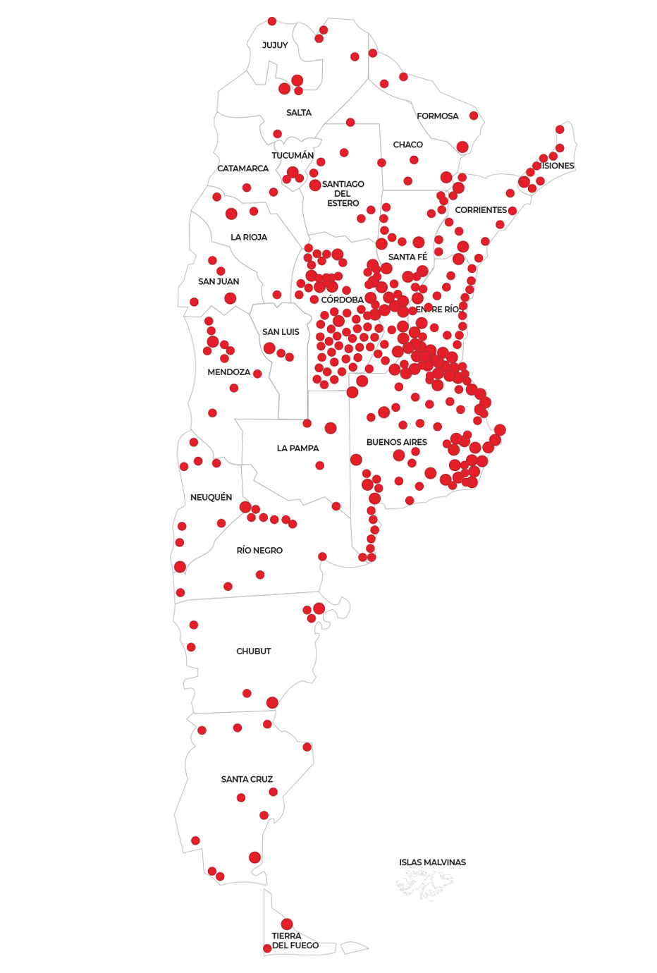 Mapa de servicio técnico ROWA